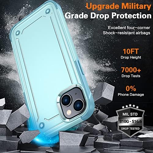 Oneagle עבור iPhone 14 Plus מארז, [4 ב 1] iPhone 14 Plus מארז טלפון עם [9H HD Screen Protector+Protector Tame Thantector] [10ft Droppru